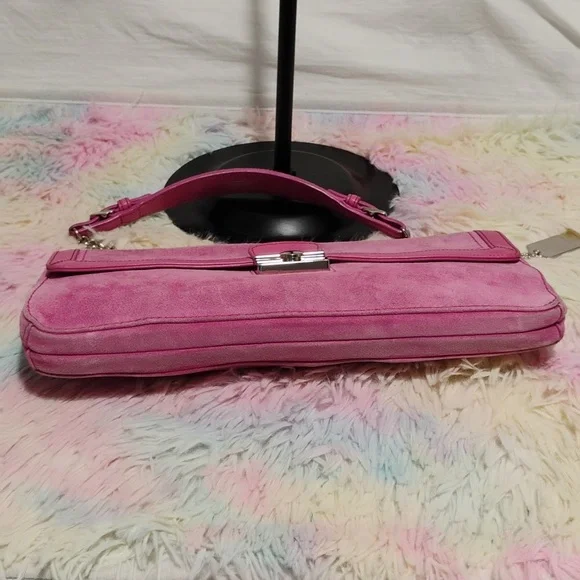RARE! Auth Coach Y2K 90's Vintage Legacy 🩷 Pink Suede Small Satchel - Picture 9 of 16